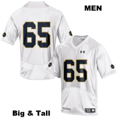 Notre Dame Fighting Irish Men's Michael Vinson #65 White Under Armour No Name Authentic Stitched Big & Tall College NCAA Football Jersey KHL0499XD